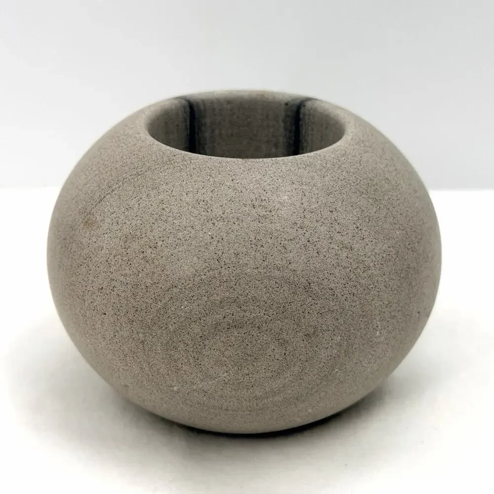 Lossikivi Haapsalu Estonia Round Polished Natural Stone Tealight Candle Holder